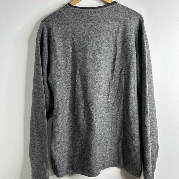 Bugatchi Uomo Sweater Mens Large Gray Merino Wool Crewneck Textured Block Knit - Picture 6 of 10